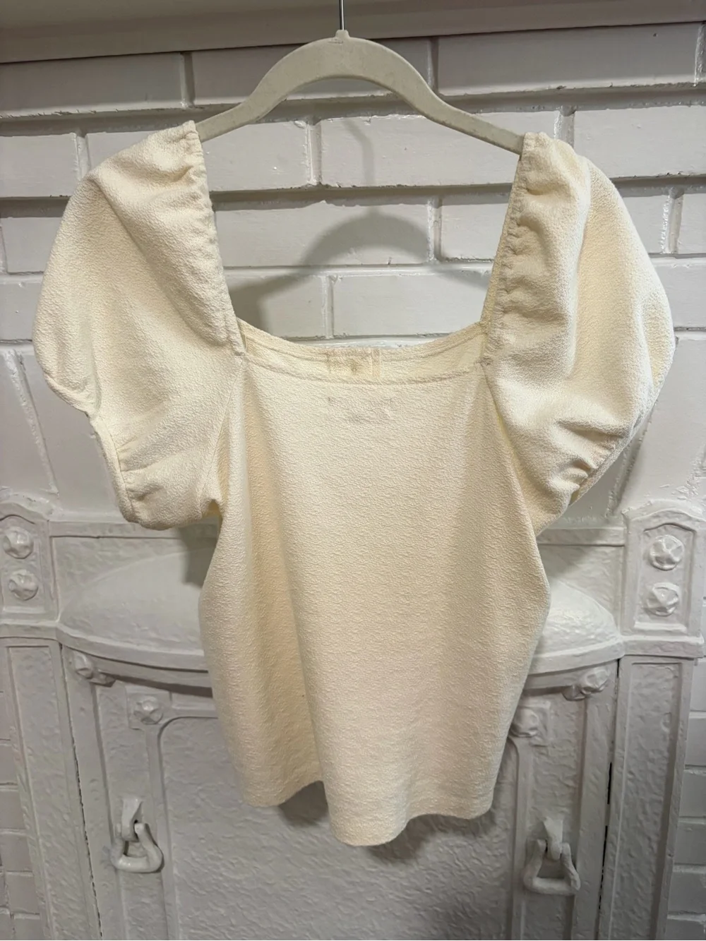 Madewell Cream Puff-Sleeve Button-Front Women's Top